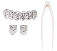 Soporte para dientes, soporte para dientes de oro único, latón chapado en oro para los dientes inferiores(Silver)