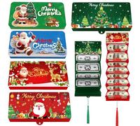 Soporte para dinero sorpresa de Navidad, 5 piezas de dinero de Navidad o tarjetas de regalo con sobres, sobre de dinero de Navidad 2026 para dinero en efectivo con 10 ranuras, sobre sorpresa de Papá