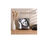Soporte para discos de vinilo de madera maciza, estructura cruzada estable con acabado de madera de primera calidad para una exhibición segura.