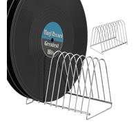 Soporte para discos - Organizador de almacenamiento de discos para álbumes, clasificador de libros y archivos de escritorio multiusos, soporte para discoss triangular vertical, estante de exhibición d