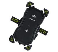 Soporte para dispositivo de teléfono de bicicleta de 18 W, carga rápida, mecanismo de gancho de un solo segundo, aleación de aluminio permanente, plan de absorción de golpes, soporte de carga fuerte