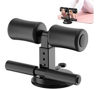 Soporte para ejercicios de piso con ventosa para barra de asiento, dispositivo de asistente sentado, soporte de tobillo acolchado ajustable, equipo de abdominales para viajes de fitness en casa.