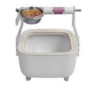 Soporte para el baño de pájaros con cubo, soporte de entrenamiento de pájaros,PERCA DE CUCHA COCKATIEL - Estación de molienda de pata con taza de alimentación para loros de loro, soporte de escalada d