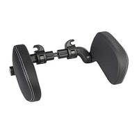 Soporte para El Cuello del Coche, Protector De Cuello para Coche Almohada Cojín para Dormir De Viaje para Niños Y Adultos, Almohadilla De Espuma De Memoria Funda De Cuero，Plata Negro,1