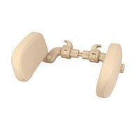 Soporte para El Cuello del Coche, Protector De Cuello para Coche Almohada Cojín para Dormir De Viaje para Niños Y Adultos, Almohadilla De Espuma De Memoria Funda De Cuero，Beige,1