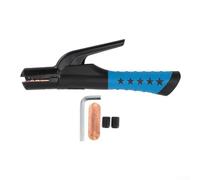 Soporte para electrodos de soldadura de 500 A, aguijón estilo europeo con mordaza ranurada para posicionamiento de 45 °/90 °/180 °, se adapta a cables de 10 a 20 pies, mango ABS resistente al calor