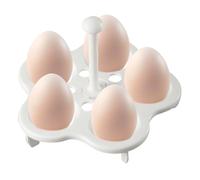 Soporte para enfriar huevos - Estante de metal con 4/5 ranuras con asa extraíble, bandeja para vapor rápido, base resistente al calor, soporte portátil | Ideal para cocinas eléctricas