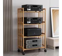 Soporte para equipos multimedia con altura ajustable y ruedas, estante de audio de 2, 3, 4 y 5 niveles para cine en casa y oficina, almacenamiento de reproductores de CD,Primary Color-60*123cm