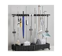Soporte para Escoba y trapeador, Colgador o Organizador de Herramientas de Acero Inoxidable, Estante para Herramientas de Limpieza de trapeador húmedo, escurrid