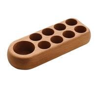 Soporte para esmalte de uñas, soporte para aceite de madera, almacenamiento compacto con múltiples ranuras, para lavabo, cocina, baño, para aceites y accesorios de belleza, Wood1, Ver descripción, Ver