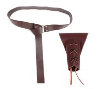 Soporte para espadas de esgrima de cuero con cinturón ajustable de 150 cm para espectáculos de escenario (marrón)