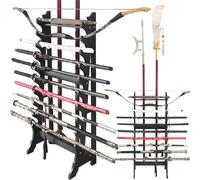 Soporte para Espadas Katana, Soporte de Suelo Multicapa para Espadas, Soporte de exhibición de Espadas, Estante Vertical de Madera de 12 Niveles para katanas, Espadas samurái, colgadores de