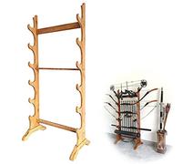 Soporte para Espadas, Soporte Vertical de Madera para Colgar Espadas, Colgador de Espadas de pie de Varias Capas, estantes para Armas de Artes Marciales de 6 a 12 Capas, Soporte para katanas