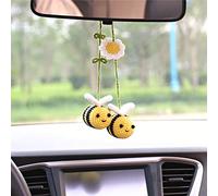 Soporte para Espejo retrovisor de Coche, Bonito Adorno Colgante de abejorro, un Regalo para los Amantes de Las Abejas, Adorno de Bolsa de Abeja de Ganchillo, decoración Interior de automóviles