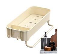 Soporte para esponja de cocina montado en la pared - Porta esponja para fregadero de cocina, soporte para esponja para desagüe fregadero engrosado | Sin taladrar, con ganchos y travesaño