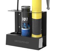 Soporte para espray de grasa con bandeja de goteo, pulverizador Grease para garaje, organizador de pared | organizador de aerosol de grasa integrado y soporte para tubo de extensión, vaso de goteo