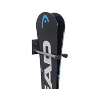 Soporte para esquís de pared N1 para 1 par de bastones de senderismo nórdico de 13 cm, barra de ganchos con goma protectora para ahorrar espacio