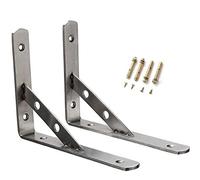 Soporte para Estante, 30cm Soporte de Angulo para de Acero Inoxidable, Soporte de Esquina 90 Grados Marco de Pared (2Pcs)