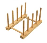 Soporte para estante de platos para armarios de cocina Bandeja de tabla de cortar de madera de bambú Soporte para platos Escurridores, Organizador de gabinete de cocina para plato/Taza (1, 4 ranuras)