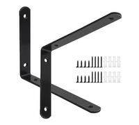 Soporte Para Estante Metálicos, Soportes De Estanterias Dorado De Pared, Escuadras Baldas Decorativo Flotante Pesados, 2x Soportes De Estantes en Forma De L en Ángulo Recto,black-20x12cm/7.9 * 4.7in