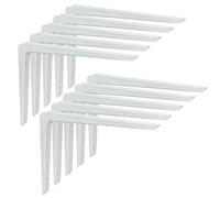 Soporte para estantería de aluminio | Soporte para estante | Soporte para estante | Soporte de estantería | Soporte de estantería | Color Blanco | Consola angular (200 x 250 mm | 10 unidades)