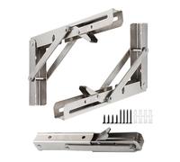 Soporte Para Estantería Metálico,1 Paquete De 2 Soportes De Estantes Decorativos De Pared,Soportes De Estanterías Pesados Plegable,Escuadras Baldas Triangulares Flotantes,silver-40x17cm/15.7 * 6.7in