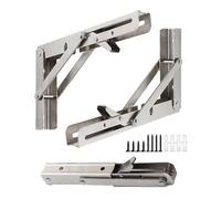 Soporte Para Estantería Metálico,1 Paquete De 2 Soportes De Estantes Decorativos De Pared,Soportes De Estanterías Pesados Plegable,Escuadras Baldas Triangulares Flotantes,silver-45x17cm/17.7 * 6.7in