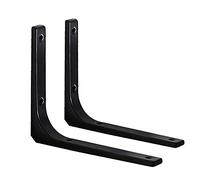 Soporte para estantes, soporte angular, Paquete de 2 soportes de pared en forma de L y ángulo recto for estantes, color negro, varios tamaños(15x12.5cm)