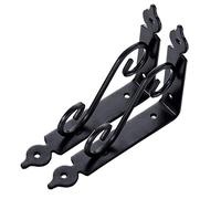 Soporte para estantes, soporte angular, Paquete de 2 soportes de pared flotantes triangulares en forma de L, color negro, varios tamaños(140 * 110mm)