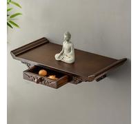 Soporte para Estatua de Buda de Pared con cajón, pequeño Santuario Budista, Mesa de Altar, Mesa de oración para Pooja y ofrenda de Incienso.(50x25CM)