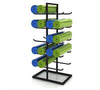 Soporte para Esterilla de Yoga Lar - Soporte de pie para Esterilla de Yoga y Rodillo de Espuma - Soporte para Esterilla de Fitness en casa, diseño Delgado, Ahorra Espacio