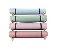 Soporte para esterilla de yoga, organizador de almacenamiento de montaje en pared para gimnasio en casa y estudio de yoga, diseño multicapa para una gestión eficiente del espacio