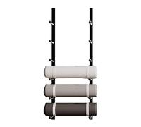 Soporte para Esterilla de Yoga, Soporte de Pared con Barra inclinable. Ahorra Espacio para esterillas, Correas y Rodillos de Espuma. Ideal para organizar tu hogar y Gimnasio.