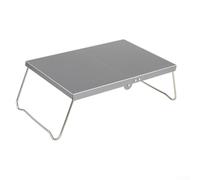 Soporte para estufa de camping, mesa plegable de aleación de aluminio para senderismo, cocina portátil al aire libre, soporte compacto de gas para mochileros con diseño antideslizante (gris)