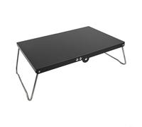 Soporte para estufa de camping, mesa plegable de aleación de aluminio para senderismo, cocina portátil al aire libre, soporte compacto de gas para mochileros con diseño antideslizante (negro)