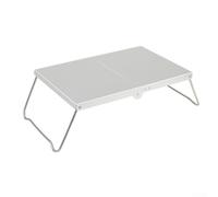 Soporte para estufa de camping, mesa plegable de aleación de aluminio para senderismo, cocina portátil al aire libre, soporte compacto de gas para mochileros con diseño antideslizante (plateado)