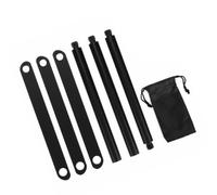 Soporte para estufa de exterior sin herramientas y, Black | Marco de aleación de aluminio desmontable, configuración de estufa y luz, bolsa con cordón para almacenamiento