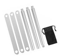 Soporte para estufa de exterior sin herramientas y, Silver | Marco de aleación de aluminio desmontable, configuración de estufa y luz, bolsa con cordón para almacenamiento