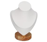 Soporte para exhibición de Collares, Soporte para Collar de Cuero PU de Franela de Troncos para Tienda minorista (Blanca)