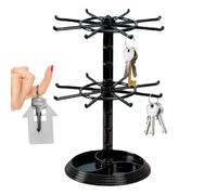 Soporte para exhibición de joyas - Estante giratorio para llaveros | Organización giratoria de joyas: estante de exhibición giratorio de encimera de dos capas para collares, llaveros, colgantes, colec