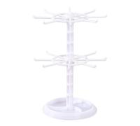 Soporte para exhibición de joyas - Estante giratorio para llaveros | Organización giratoria de joyas: estante de exhibición giratorio de encimera de dos capas para collares, llaveros, colgantes, colec