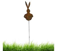 Soporte Para Exterior Genérico | Maceta Rústica Resistente al Viento, Decoración Retro Conejo Pascua con Estacas Jardín para Patio Terraza Césped
