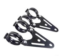 Soporte para faros de motocicleta ajustable de 32 a 60 mm, para soporte de hierro resistente, estilo retro, soporte de montaje negro (negro 52 60 mm)