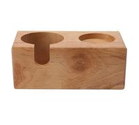 Soporte para filtro de café, soporte de madera para protofiltro, dos agujeros para portafiltro de café de 58 mm, 51 mm, 53 mm, 54 mm (color tronco)