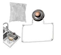 Soporte para filtro de fregadero con taza de succión, sin perforación, antizuecos, estante de residuos de cocina, 14 x 6,89 pulgadas, plegable, para baño y fregaderos comerciales, raspadores de cocina