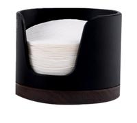 Soporte para filtro de papel, dispensador de filtro de café, soporte de filtro de papel, dispensador de filtro de papel redondo de repuesto, contenedor portátil de madera a prueba de polvo con tapa