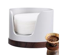 Soporte para filtro de papel Espreso - Dispensador de madera con tapa, recipiente de estilo granja vintage, almacenamiento de polvo para accesorios de café | Organizador portátil para filtros