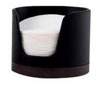 Soporte para filtro de papel espresso, recipiente de almacenamiento de filtro de café | Dispensador de filtro de papel redondo de repuesto - Recipiente portátil con tapa, recipiente de madera a prueba