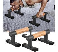 Soporte para Flexiones con Mango de Madera Ergonómico y Acero de Alta Resistencia, Push Up Bars Manijas Para Parada De Manos, Barras Para Flexiones, Barras Para Parada De Manos Para Calistenia