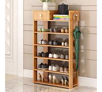 Soporte para flores 100% madera maciza, zapatero de bambú con función de soporte para montar en la entrada, estantes apilables para entrada, dormitorio, D 60 x 24 x 80 cm, tamaño: 60 x 2 cm